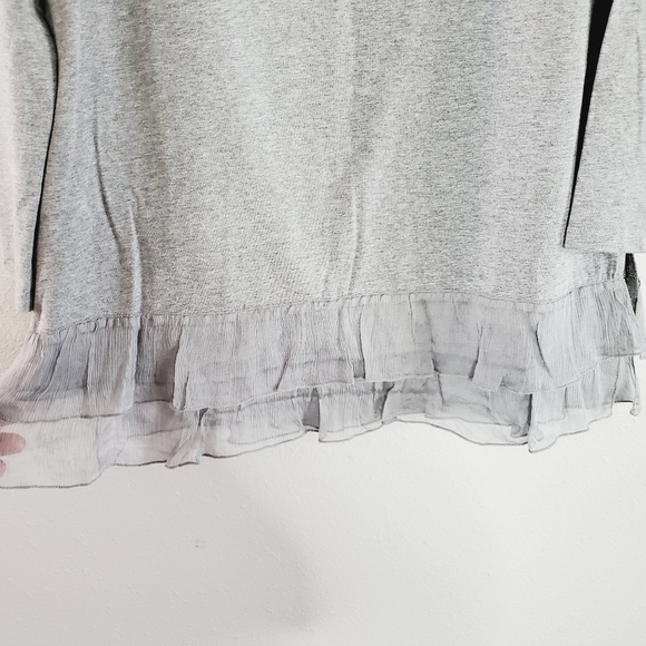 Soft surroundings ruffle hem long sleeve top - Picture 5 of 5